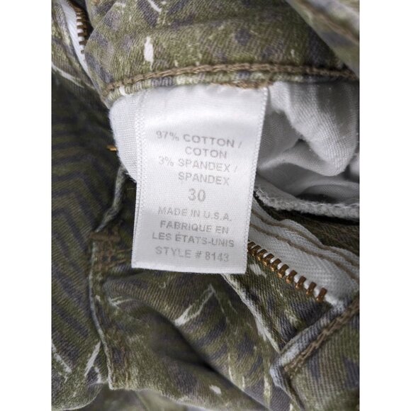 Free People Pants Womens Size 30 Green Aztec Print Ankle Jean - Picture 3 of 9